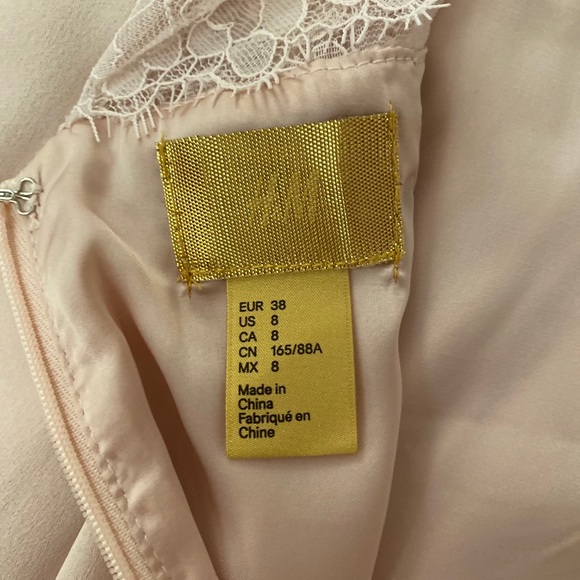 Light pink lace back partial zip hi neck H&M dress - Picture 4 of 5